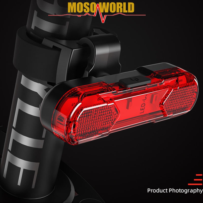 Đèn led MOSOWORLD gắn sau xe đạp chống thấm nước sạc usb tiện dụng