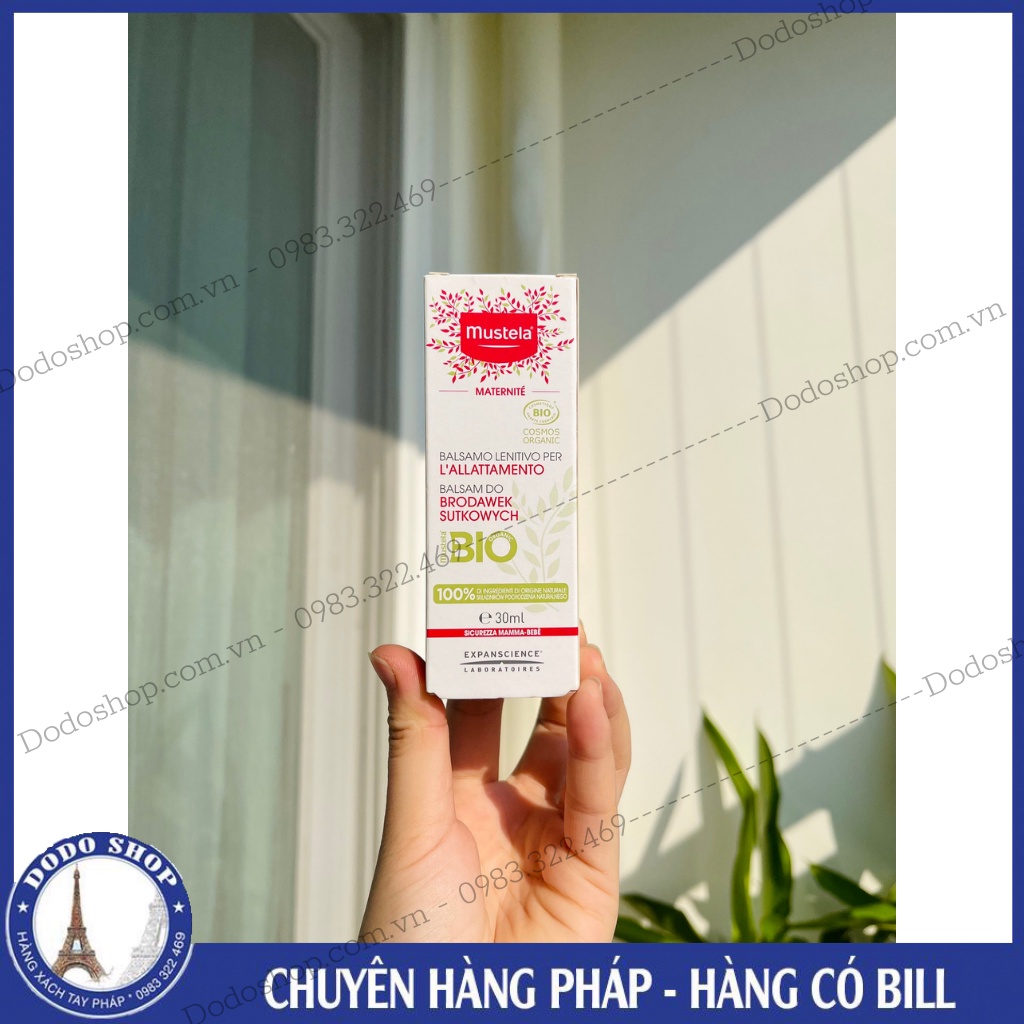 Kem dưỡng, ngăn ngừa nứt đầu ti Mustela Bio Organic hữu cơ, giúp làm mềm đầu ti, an toàn lành tính