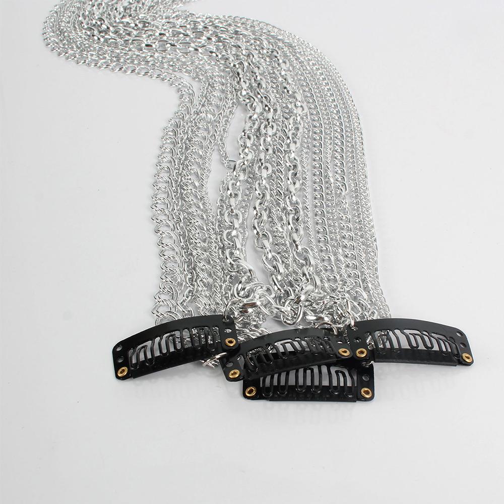 ANEMONE Tóc Giả Nối Dài Dạng Chuỗi Màu Bạc Nhiều Sợi Cho Cô Dâu