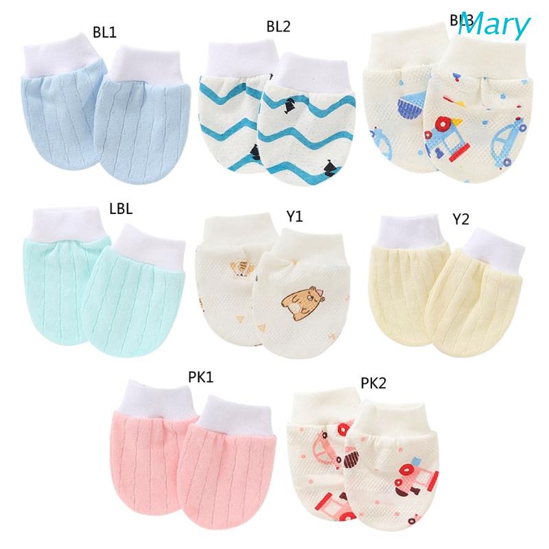 Đôi găng tay cotton bảo vệ chống cào mặt dành cho bé sơ sinh/tập đi