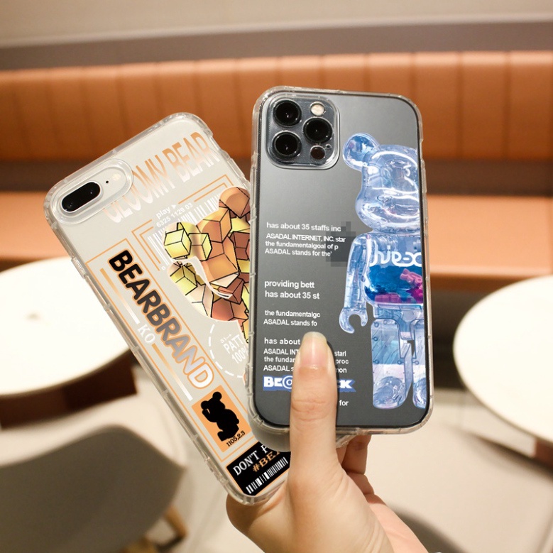 Ốp lưng iphone 6, 6s plus, 7 8 Plus, X, XS, XR, XSMAX, 11, 12, 13 PROMAX TRONG SUỐT BEARBRICK 452 PKVN