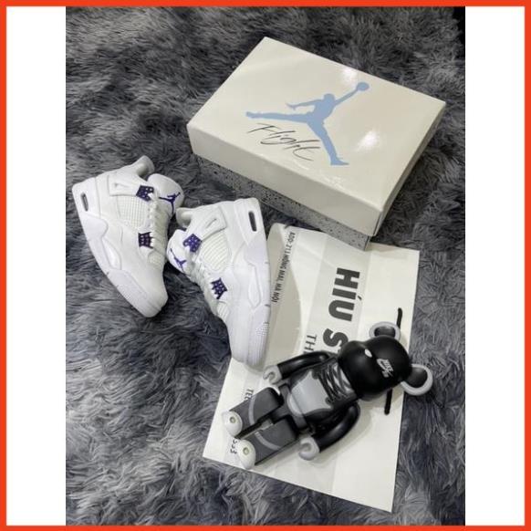 Giầy Nam Nữ Air Jordan 4 Metallic Purple |Trắng Tím|Da Cực Tốt, Đế Khâu Gắn Chip