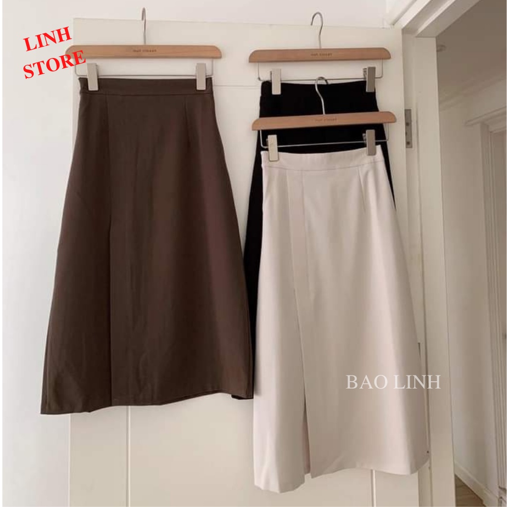 Chân Váy Uzang Xẻ Tà Linh Store Dáng Chữ A Dài Lưng  Qua Gối Mặc Đi Làm Đi Chơi