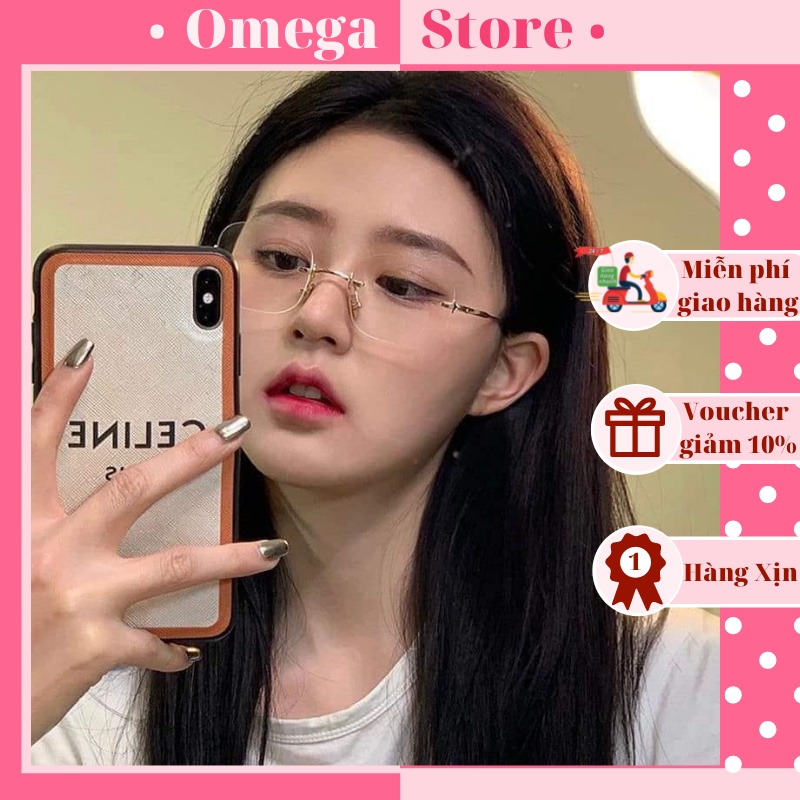 Kính Mắt Cận Rosé 🌸Kính có độ tặng kèm hộp và bao da Vàng , Bạc, Đen 🌸