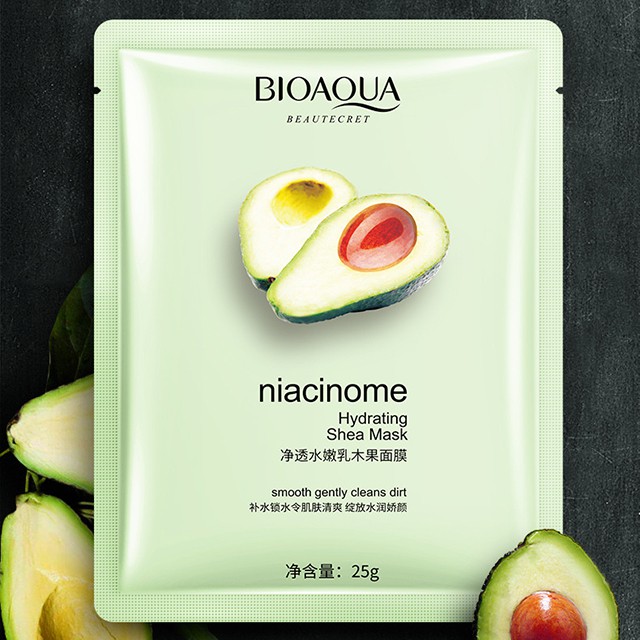 Mặt Nạ Bơ Bioaqua Niacinome Hydrating Shea Mask Giữ Ẩm Cấp Nước Làm Trắng Da | Thế Giới Skin Care