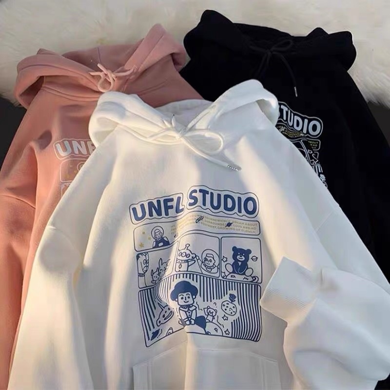 Áo Hoodie Tay Dài Túi Bụng Nỉ Bông Unisex UNFLSTUDIO