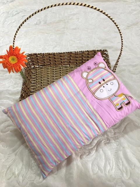 Gối Bông Matxa Cho Bé - Gối cho bé (Vỏ Tháo Rời)size 25*40*5cm,dùng cho bé Dưới 4 tuổi -&gt; Được Chọn Màu