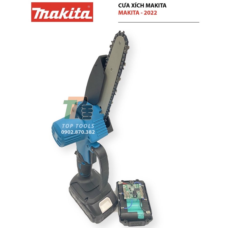 Máy cưa mini cầm tay, Máy cưa pin cầm tay Makita lam dài 6in, Pin 10 cell, Sử dụng động cơ không chổi than