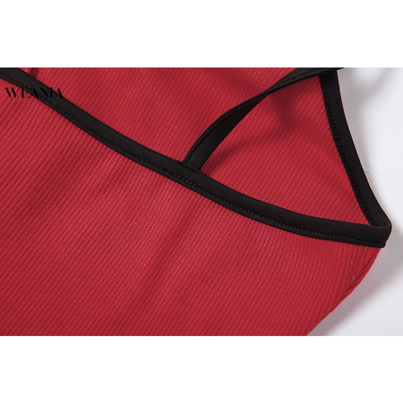 Áo Croptop Hai Dây Hở Lưng Phối Bèo Màu Khối Thời Trang Cho Nữ