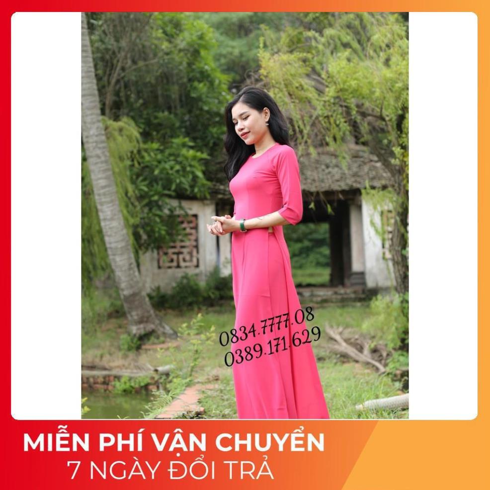 Áo-Dài-Đẹp-⚡Áo Dài Dáng Truyền Thống Loại 2 Tà Trẻ Trung màu hồng sen siêu xinh