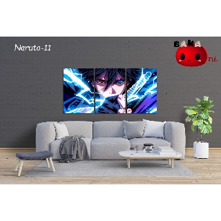 Tranh Canvas Anime bộ 3 tấm Sasuke Lôi Kiếm