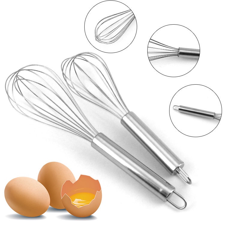 SG - Cây đánh trứng inox nhiều size, phới lồng đánh trứng cầm tay