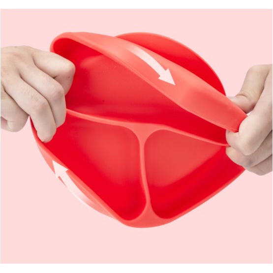 Khay Silicone 3 Ngăn Có Giác Hút Đựng Thức Ăn Cho Bé