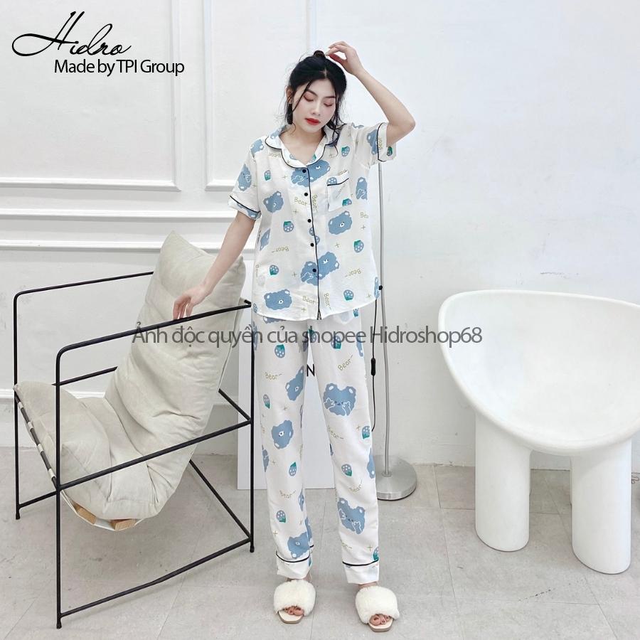 Bộ Ngủ Pijama Mặc Nhà Chất Đũi Xốp Tay Ngắn Quần Dài Thoáng Mát Thấm Hút Mồ Hôi Siêu Tốt Họa Tiết Dễ Thương