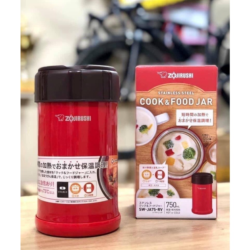 BÌNH Ủ NẤU CHÁO, SUP Zojirushi SW-JA75-RV 750ML
