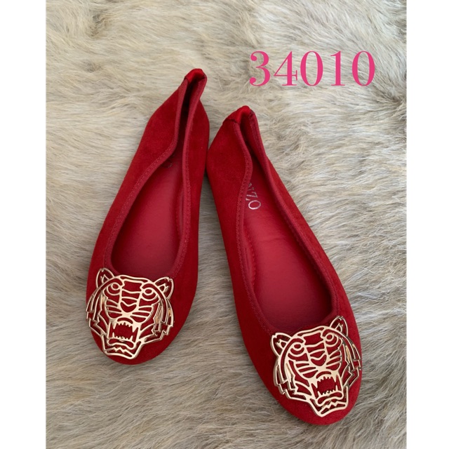 (Ảnh + Video thật) VNXK - Giày nữ da lộn đế bệt size 35 - 39 mã 3401 màu đỏ