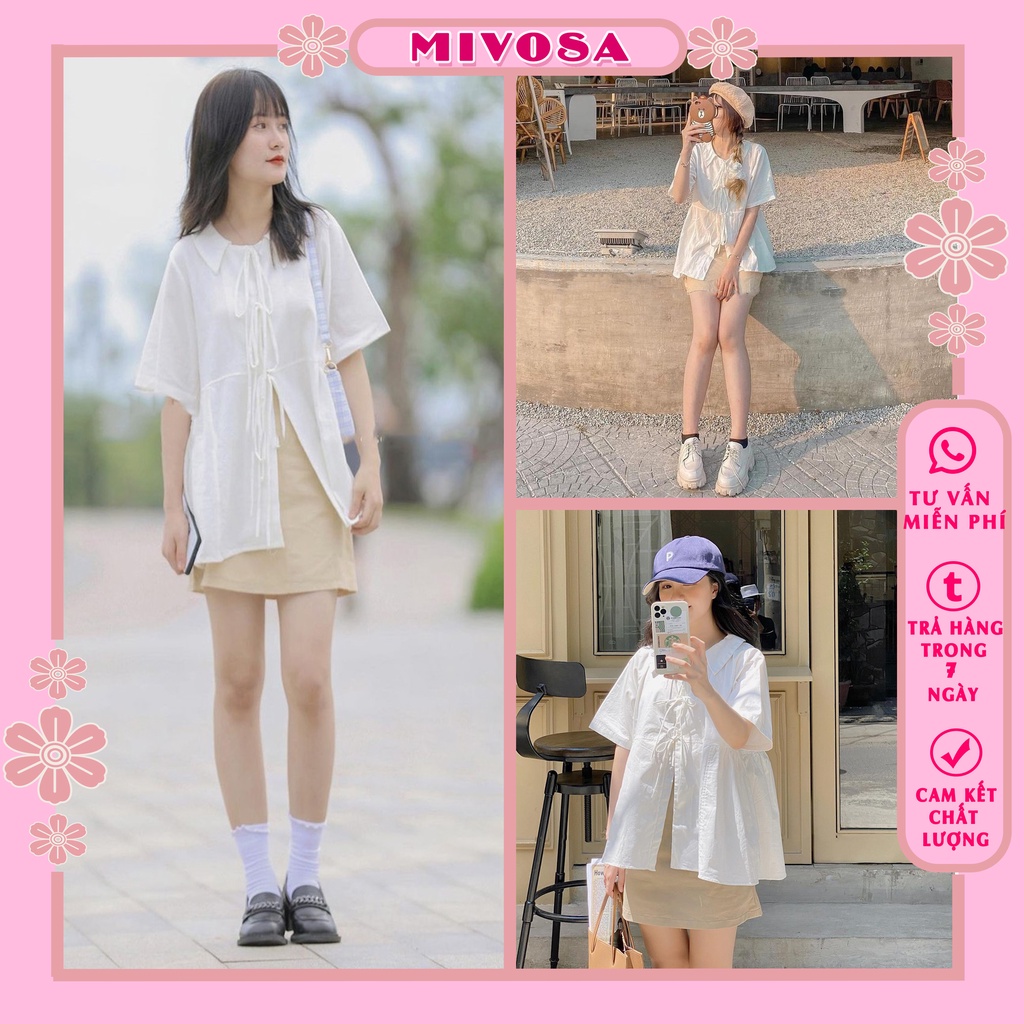 Set áo babydoll chân váy 2 lớp chữ a ulzzang xinh xắn MIVOSA SV023