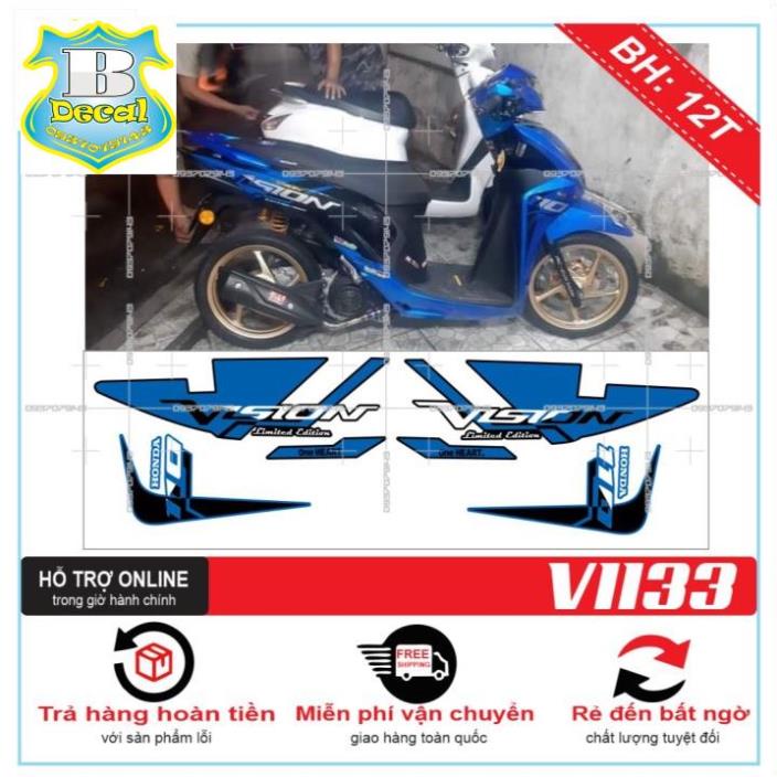 ( Quí khách vui lòng mang ra tiệm cho thợ dán ) Tem VISION 2016 XANH ĐEN [Bi Decal]