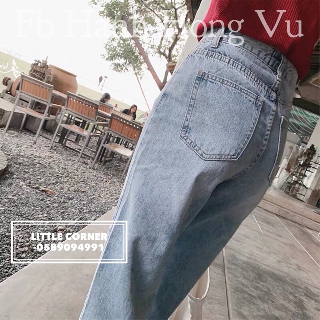 Quần culottes baggy jeans ống loe nhẹ rách gối kèm ảnh thật hàng ulzzang có sẵn tại shop