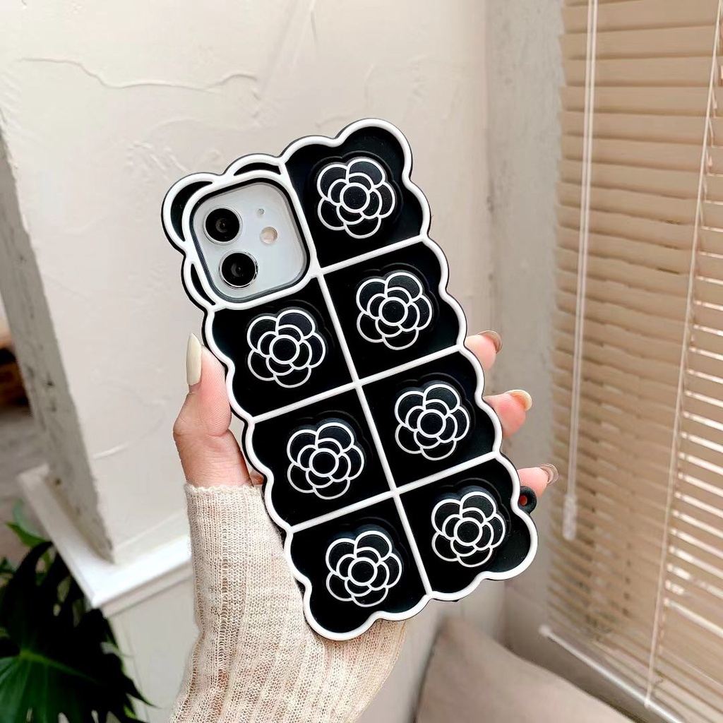 Ốp điện thoại silicon mềm màu hình hoa dễ thương cho iPhone 6 plus/6s plus/7 plus/8 plus/X/Xs/Xs Max/11/11 pro Max