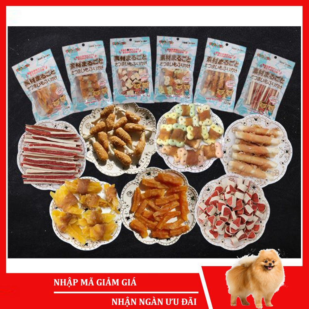 Bánh thưởng cho chó Sumiho (Nhiều loại) 100gr/túi Đồ ăn cho chó mèo thú cưng