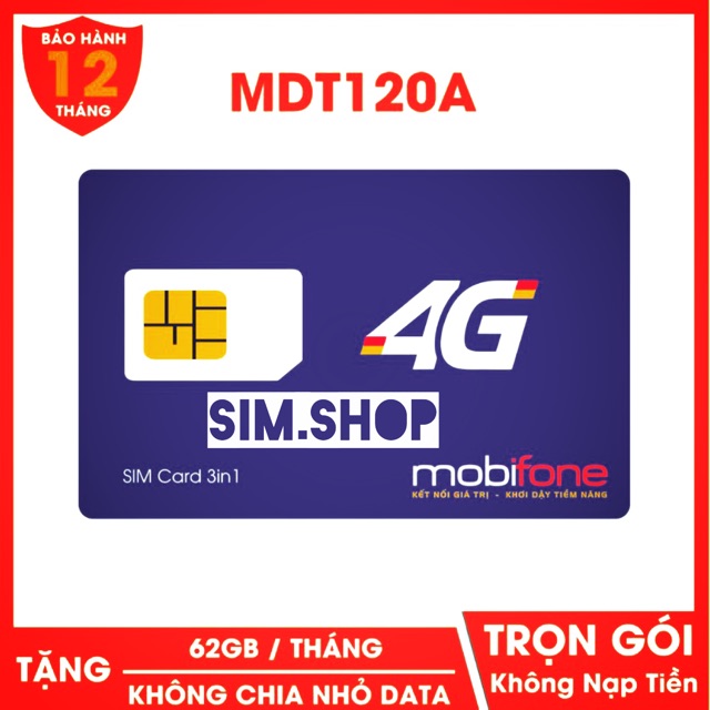 SẴN 104GB/2 THÁNG- SIM 4G VÀO MẠNG GÓI MDT120a