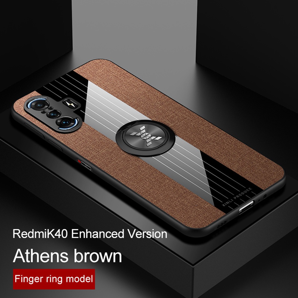 Ốp Điện Thoại TPU Mềm Phối Vải Dệt Có Giá Đỡ Nam Châm Thời Trang Cho Xiaomi Redmi K40 Gaming