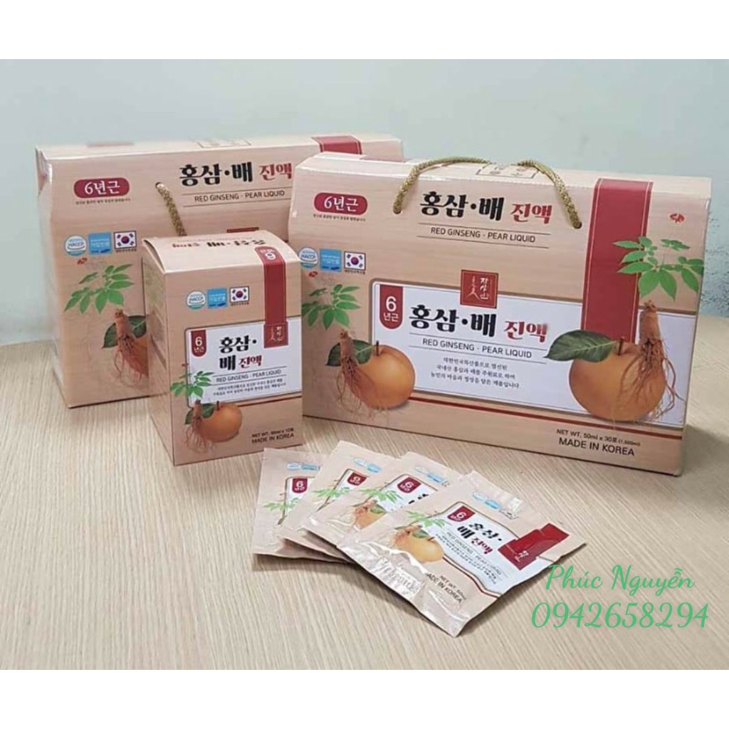 Nước Hồng Sâm Lê Red Ginseng Pear Liquid Hàn Quốc - 30 gói x 50ml