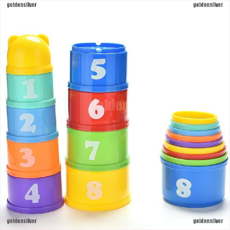 [GDS] Cốc Xếp Chồng Bằng Nhựa Hình Tháp Màu Cầu Vồng Giáo Dục Cho Bé