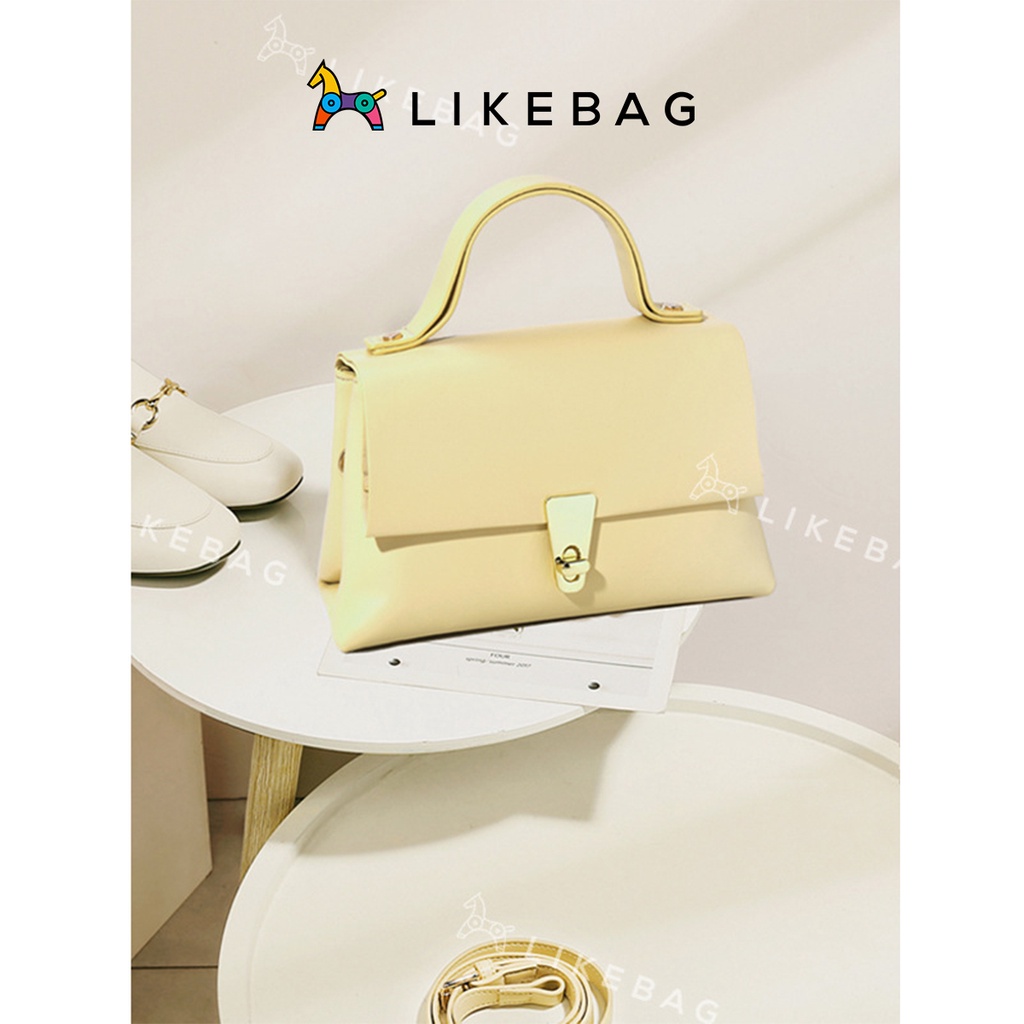 Túi xách nữ đeo chéo vai LIKEBAG kiểu dáng basic phối chốt kim loại sang trọng ST6529 - LIBAGI