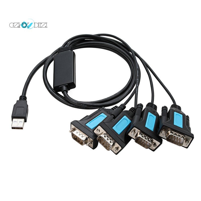 Cáp Chuyển Đổi 4 Cổng Usb Sang Serial Rs232 Db9 Đực Sang Male Cho Máy In Pl2303