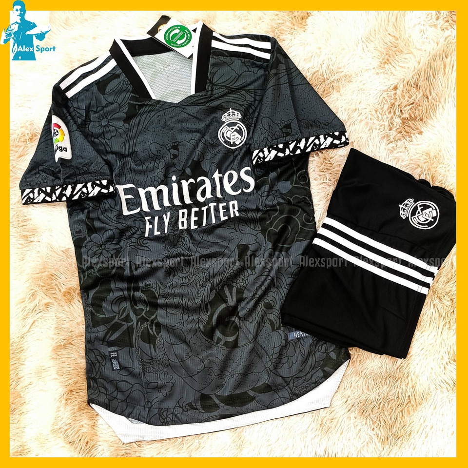Bộ Quần Áo CLB Real Madrid màu XANH - ĐEN bản SPF Thái - Alex Sport