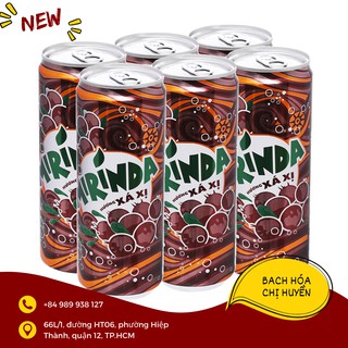 Lốc 6 lon nước ngọt Mirinda xá xị 330ml