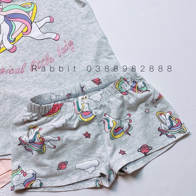 Bộ thun HM họa tiết pony và mèo - RABBITSHOP