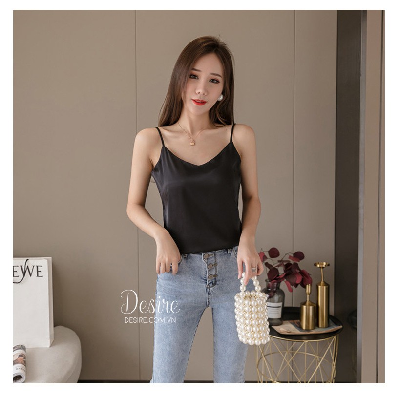 [Ảnh thật ] Áo hai dây chất lụa mềm mát mặc cùng Blazer hoặc Vest cực sang trọng AN-01