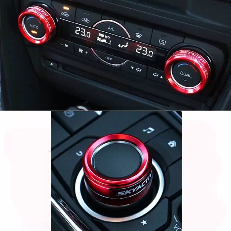 Ốp Núm Điều Khiển xe Mazda 3, 6, CX5 2014-2019