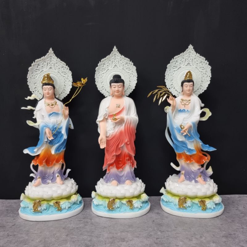 Bộ 3 tượng tam thế Phật đứng cao 48cm 19in
