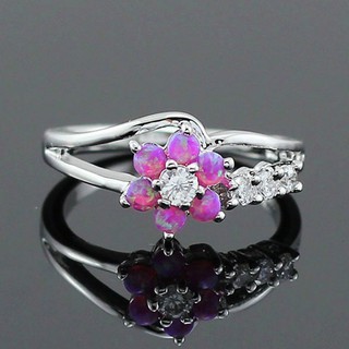 Nhẫn Đá opal hoa đẹp / Nhẫn Phụ nữ bạc 925 sterling