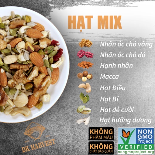 Hạt Mix Nuts 8 Loại Hạt Nhập Khẩu, Hạt dinh dưỡng granola ăn kiêng, siêu hạt