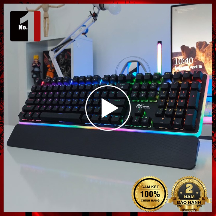 Bàn Phím Cơ Keycap Xuyên Led Gaming Royal Kludge RK918 Led Rgb Bàn Phím Máy Tính Laptop Pc Chơi Game Có Dây