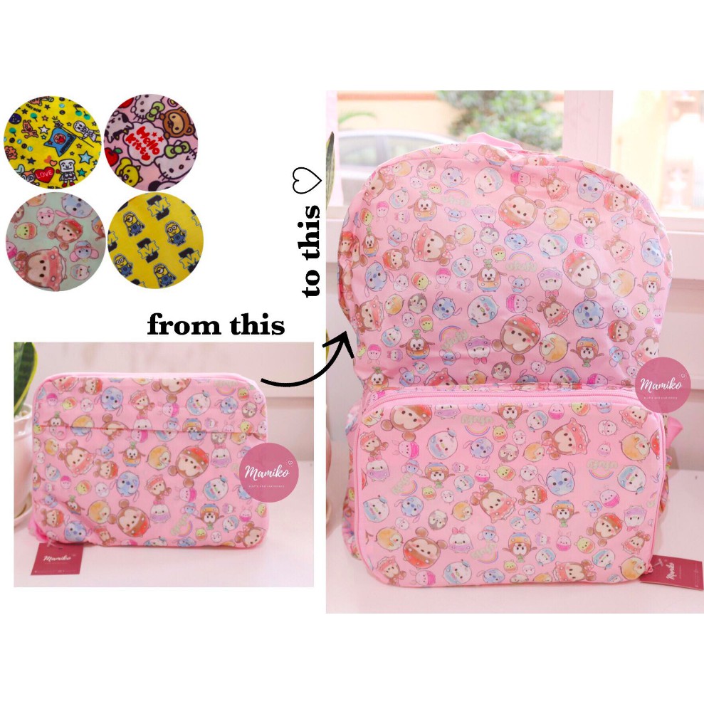 Balo xếp Cartoon tiện dụng - Chống nước nhẹ