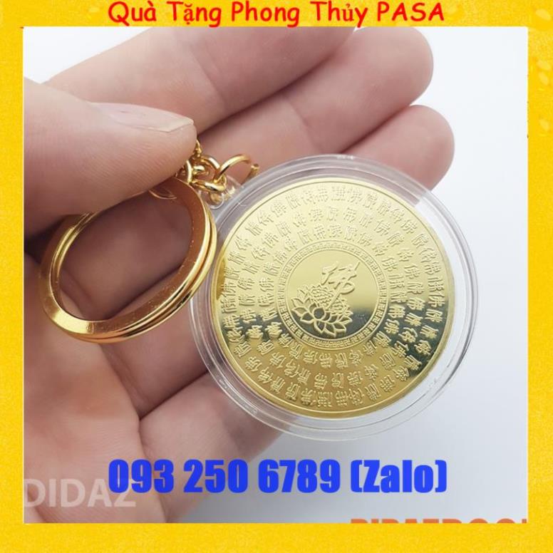 Móc Treo Chìa Khóa xe máy, ô tô, xe hơi Đồng Xu Đức Phật Thích Ca Mâu Đài Sen, cầu bình an quà tặng ý nghĩa