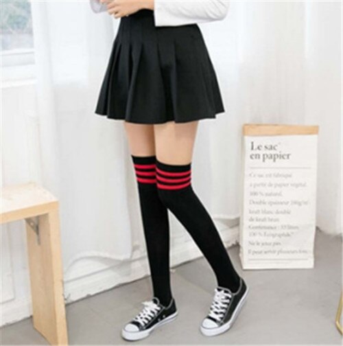 Sexy Stocking Over The Knee High Socks Women Striped Long Cotton Thigh Socks Ladies Stockings Warm Thigh High Socks For Girls