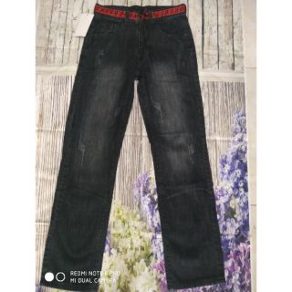 Quần bò ống xuông cạp viền x