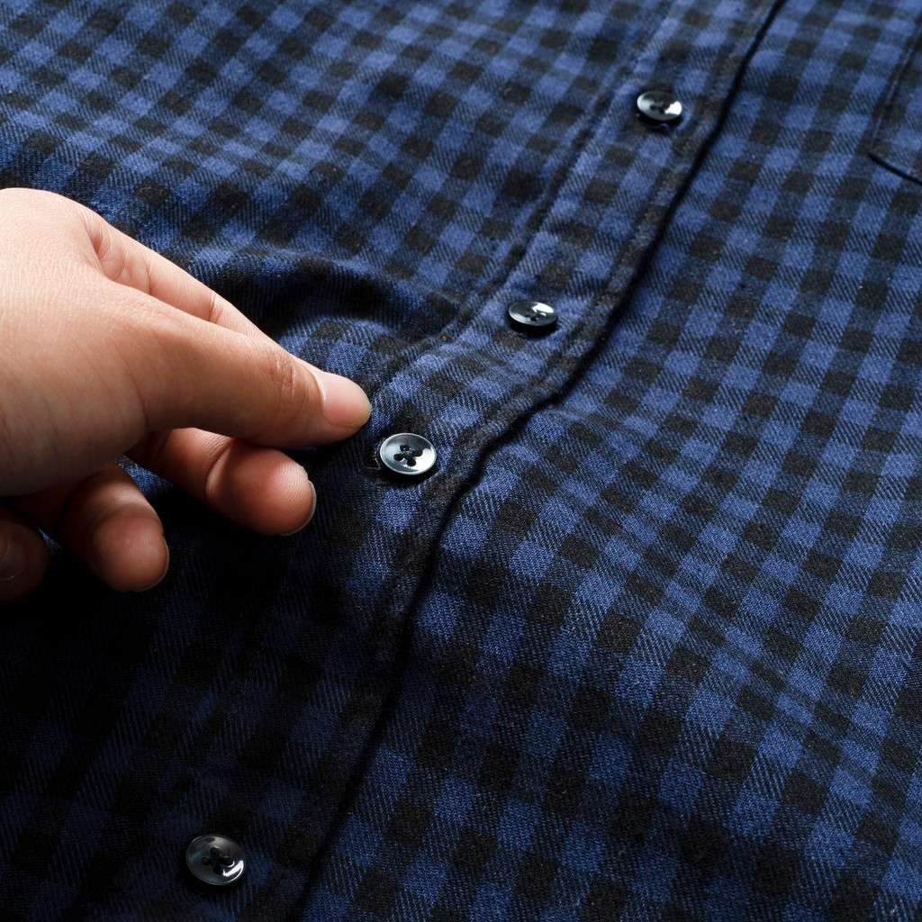 Áo sơ mi nam DOUBLE'D form slim fit họa tiết caro SNVNAVY00 | BigBuy360 - bigbuy360.vn