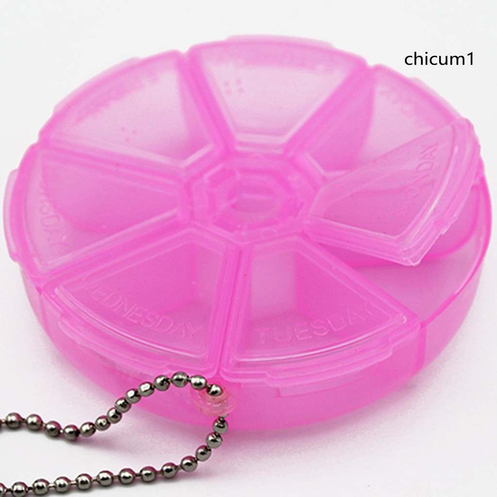 [Hàng mới về] Hộp nhựa tròn 7 ngăn đựng thuốc tiện dụng