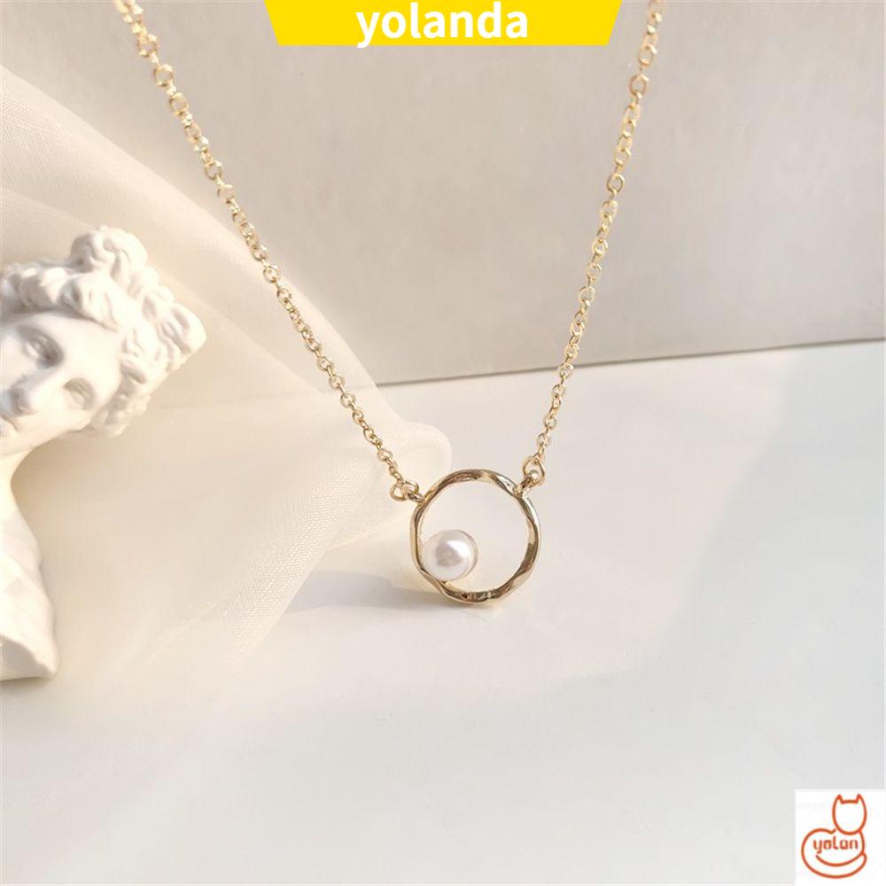 Vòng cổ hợp kim đính ngọc trai giả phong cách cổ điển mới cho nữ