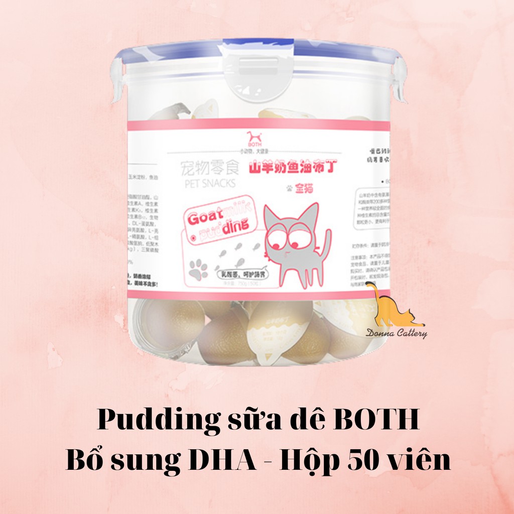 [HỘP 50 VIÊN] PUDDING SỮA DÊ BOTH BỔ SUNG DẦU CÁ TĂNG CƯỜNG DHA CHO MÈO CON VÀ MÈO TRƯỞNG THÀNH VIÊN 15g