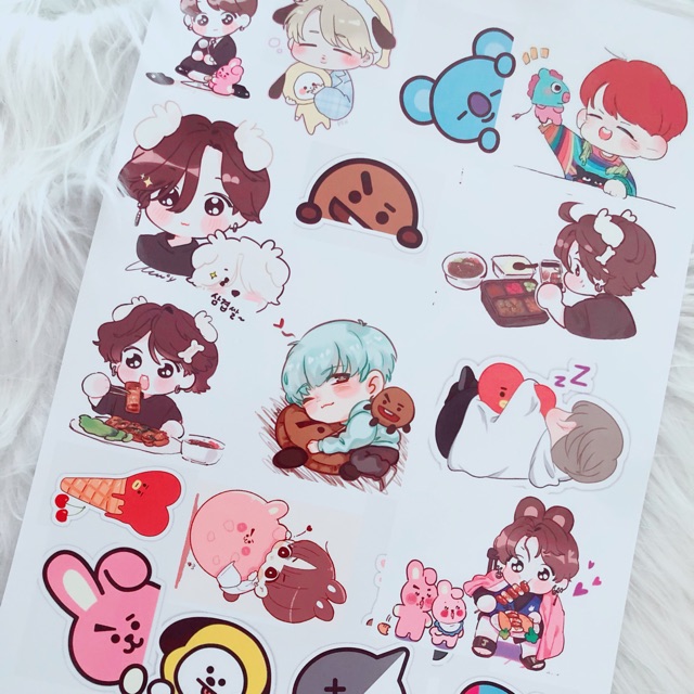 Combo Hình dán BTS- sticker BT21 - miếng dán hình kpop