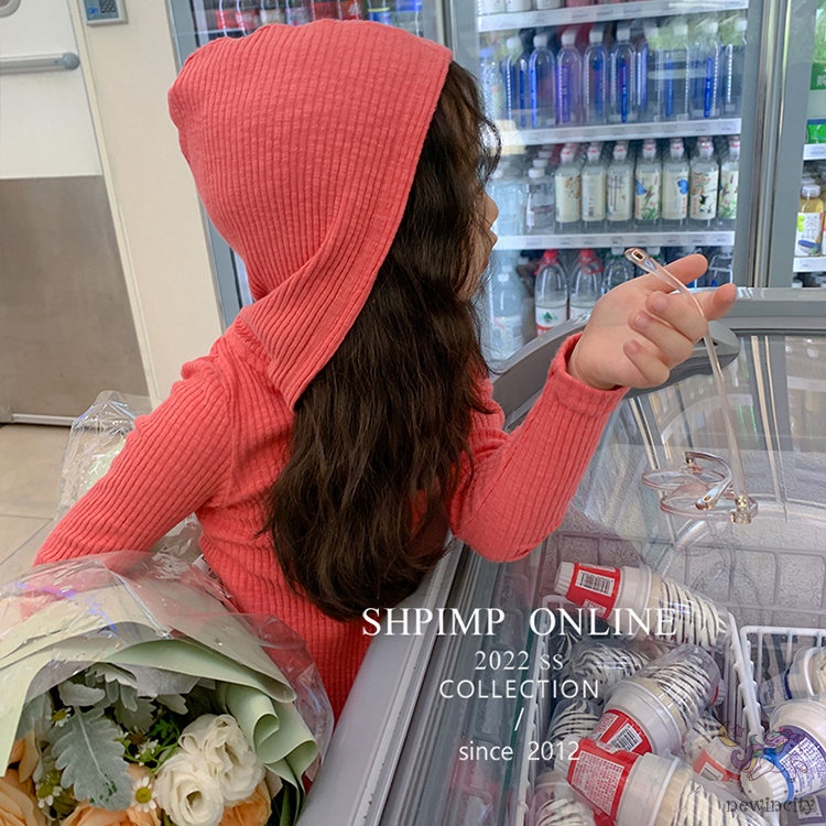 Áo Thun Dệt Kim Tay Dài Có Mũ Trùm Phong Cách Hàn Quốc Thời Trang Mùa Thu Cho Bé Gái